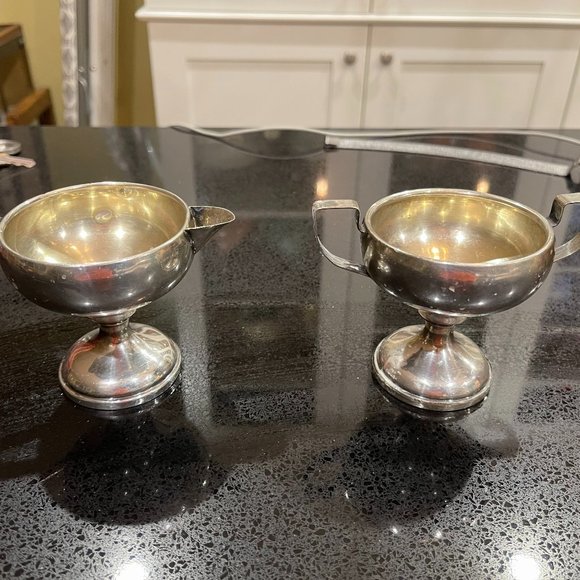 Vintage New Mexico Arts and Crafts Nickel Silver Sugar and Creamer - Picture 1 of 5